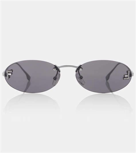 Fendi First Crystal Oval Sunglasses, 54mm .